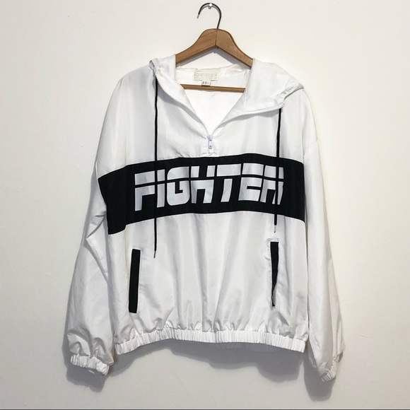 ➕ Forever 21 Plus Fighter Breast Cancer Awareness Windbreaker Hooded Pul… - Picture 3 of 12